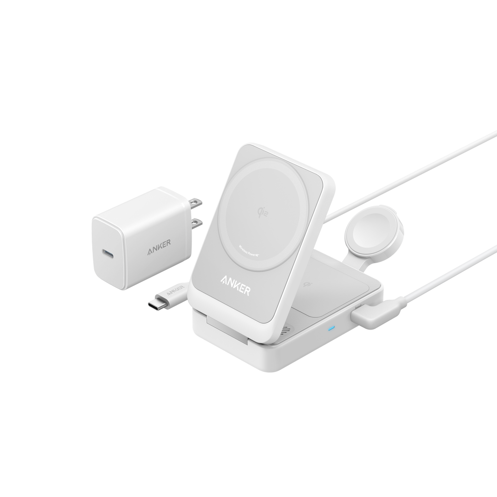 Refurbished Anker MagGo Wireless Charging Station (Foldable 3-in-1)