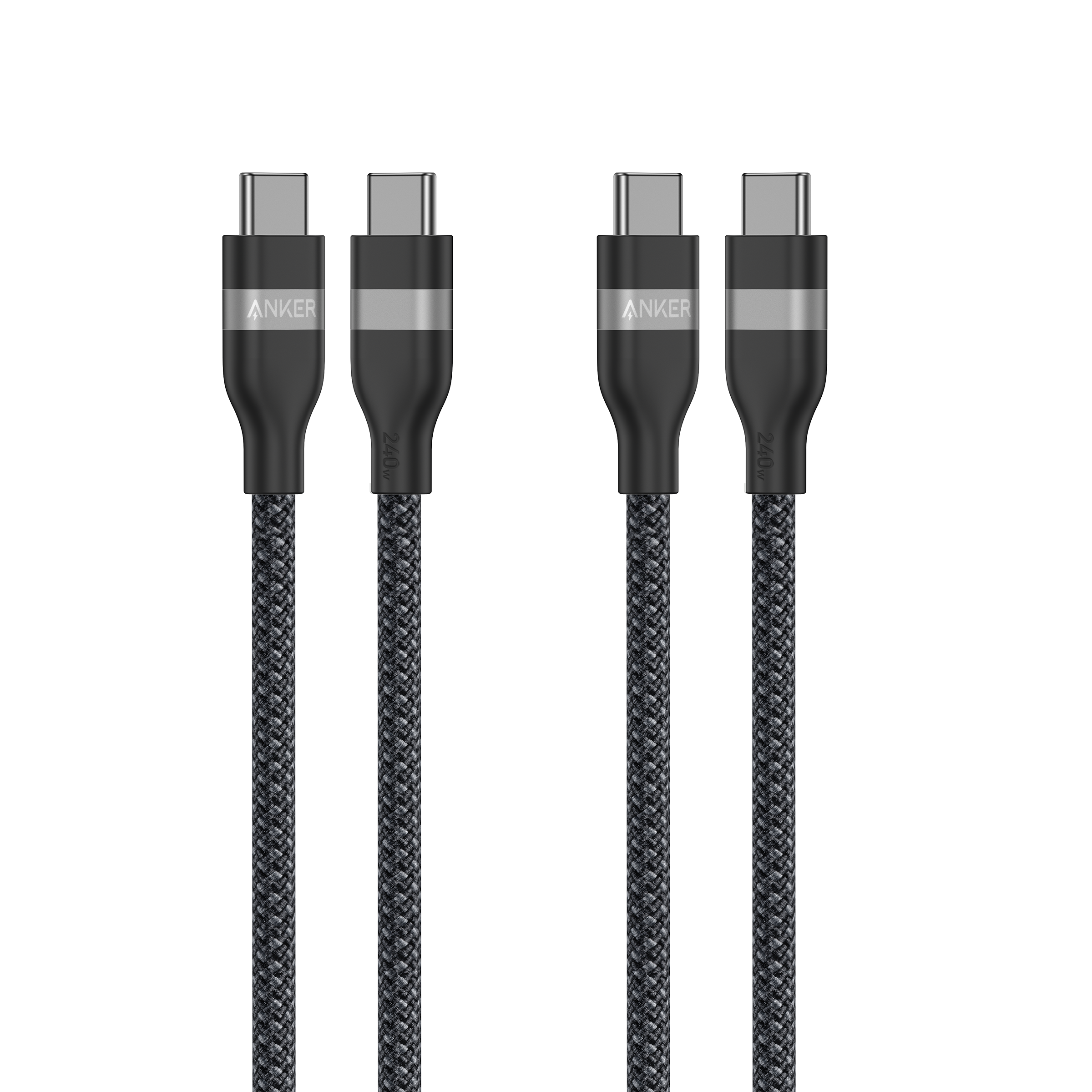 Anker USB-C to USB-C Cable (3 ft / 6 ft, 240W, Upcycled-Braided, 2-Pack)