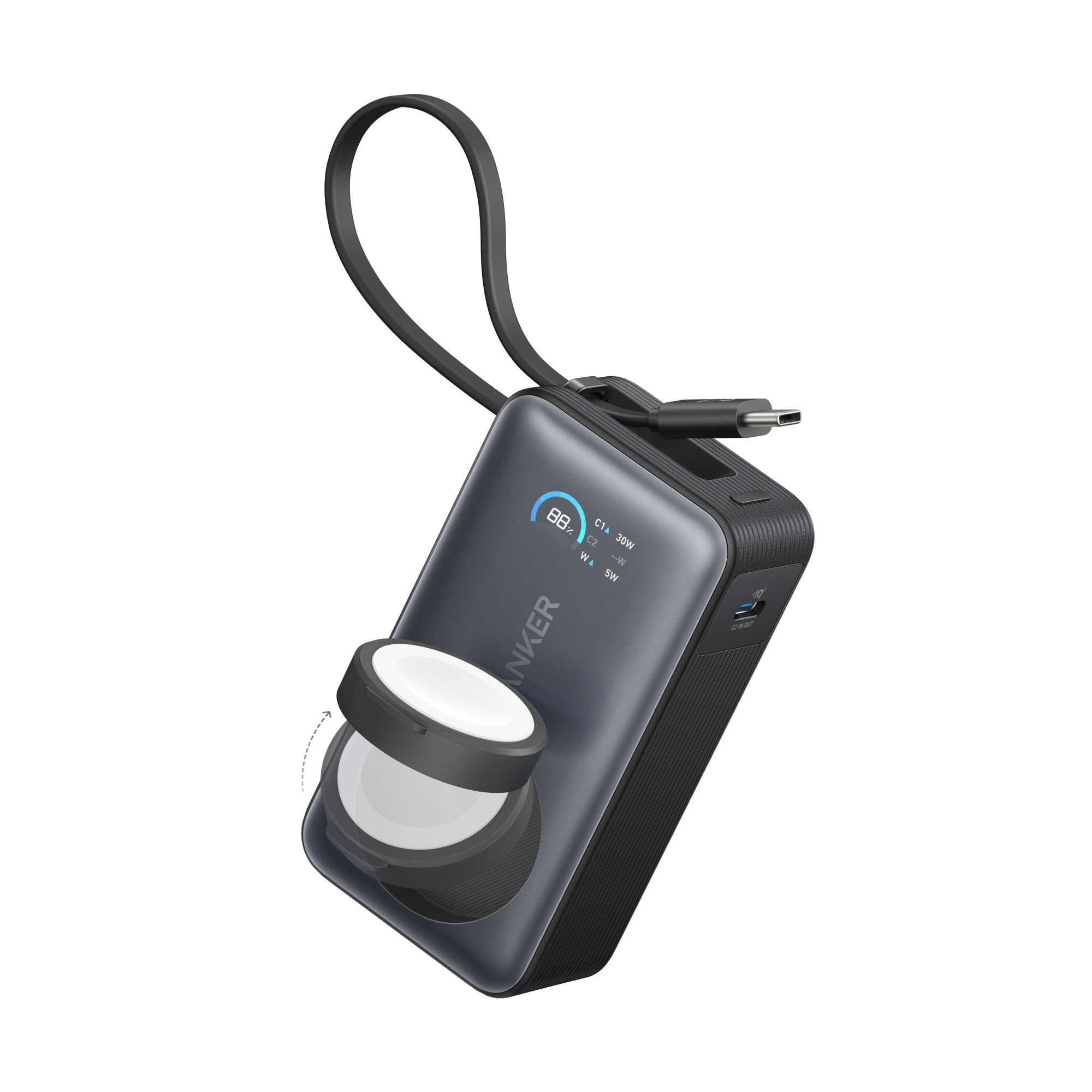 Anker portable charger with digital display for fast charging