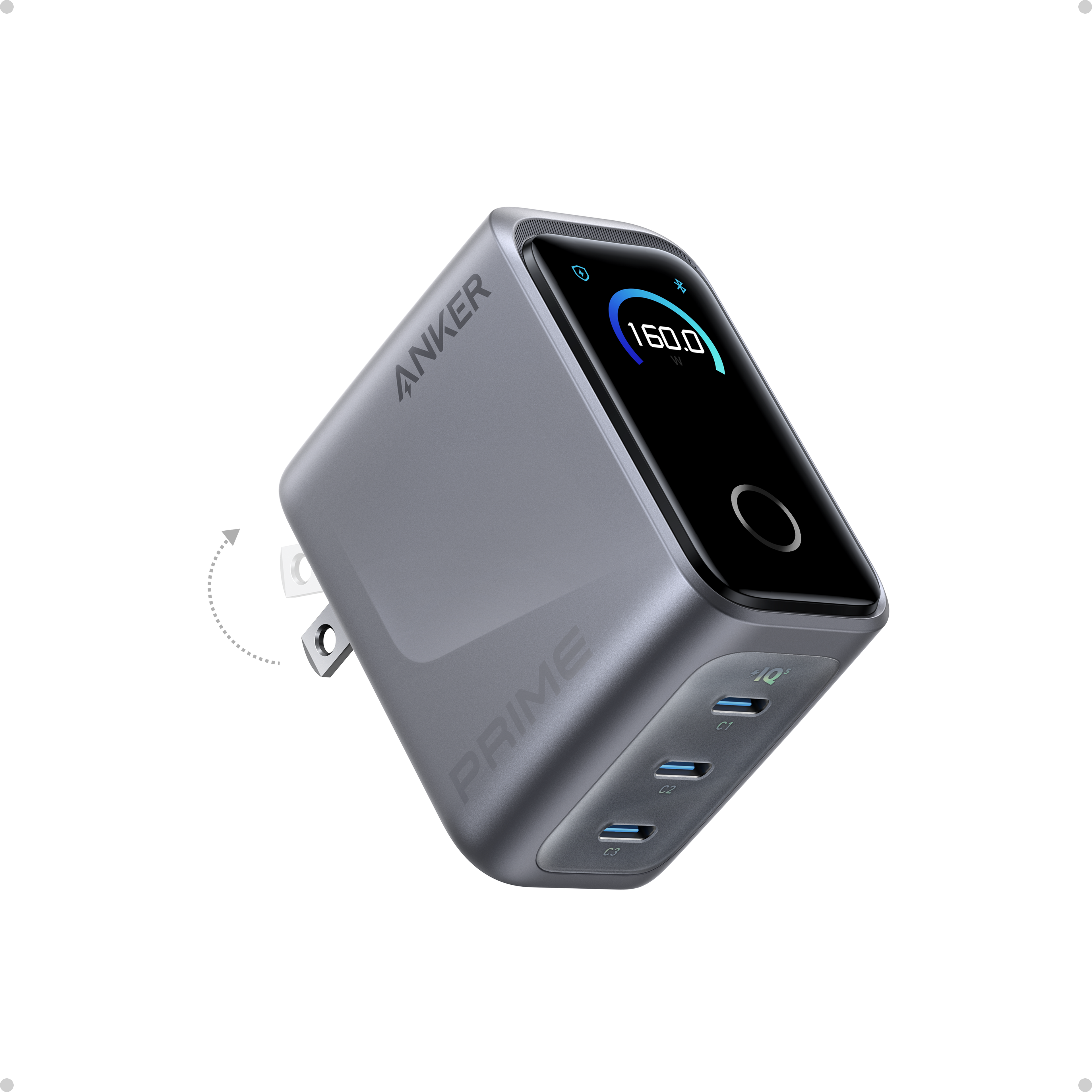 Anker charger with 160W display for fast charging