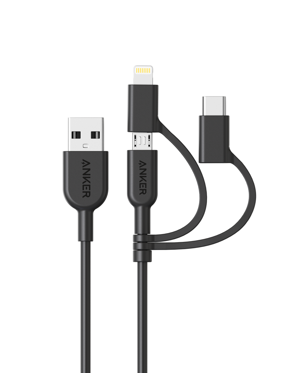 Anker 321 USB-A to Lightning Cable (3 ft 3-in-1)