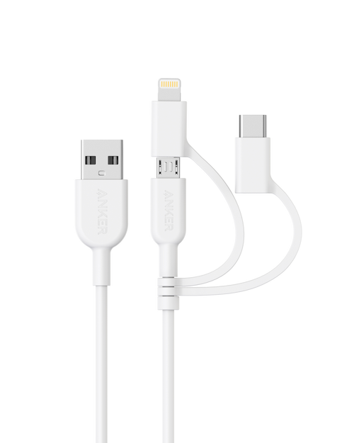 Anker multi-port cable with USB, Lightning for efficient charging