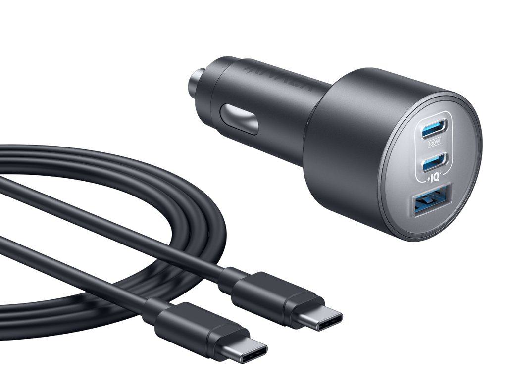 Anker car charger with three ports for fast charging