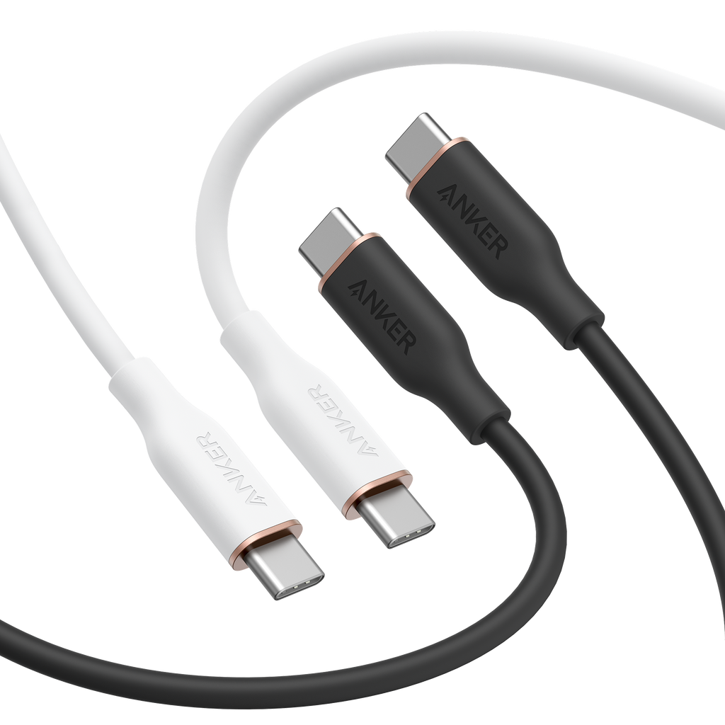 Anker 643 USB-C to USB-C Cable (Flow, Silicone, 240W, 2-Pack, Midnight Black)