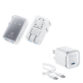 Anker Nano Travel Adapter (5-in-1, 20W, 1-Pack) and Anker Nano Charger (45W) with USB-C to USB-C Cable