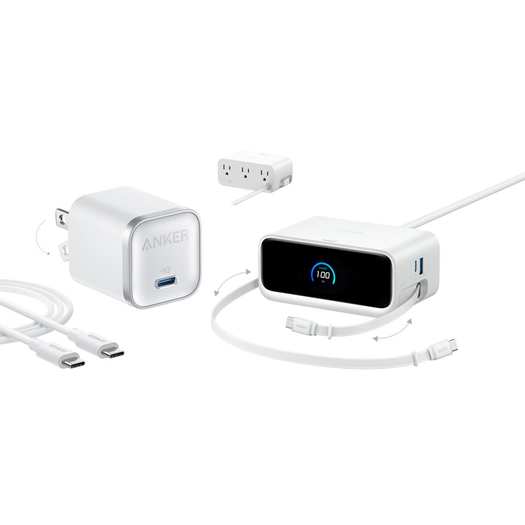 Anker Nano Charging Station (7-in-1, 100W) and Anker Nano Charger (45W) with Cable