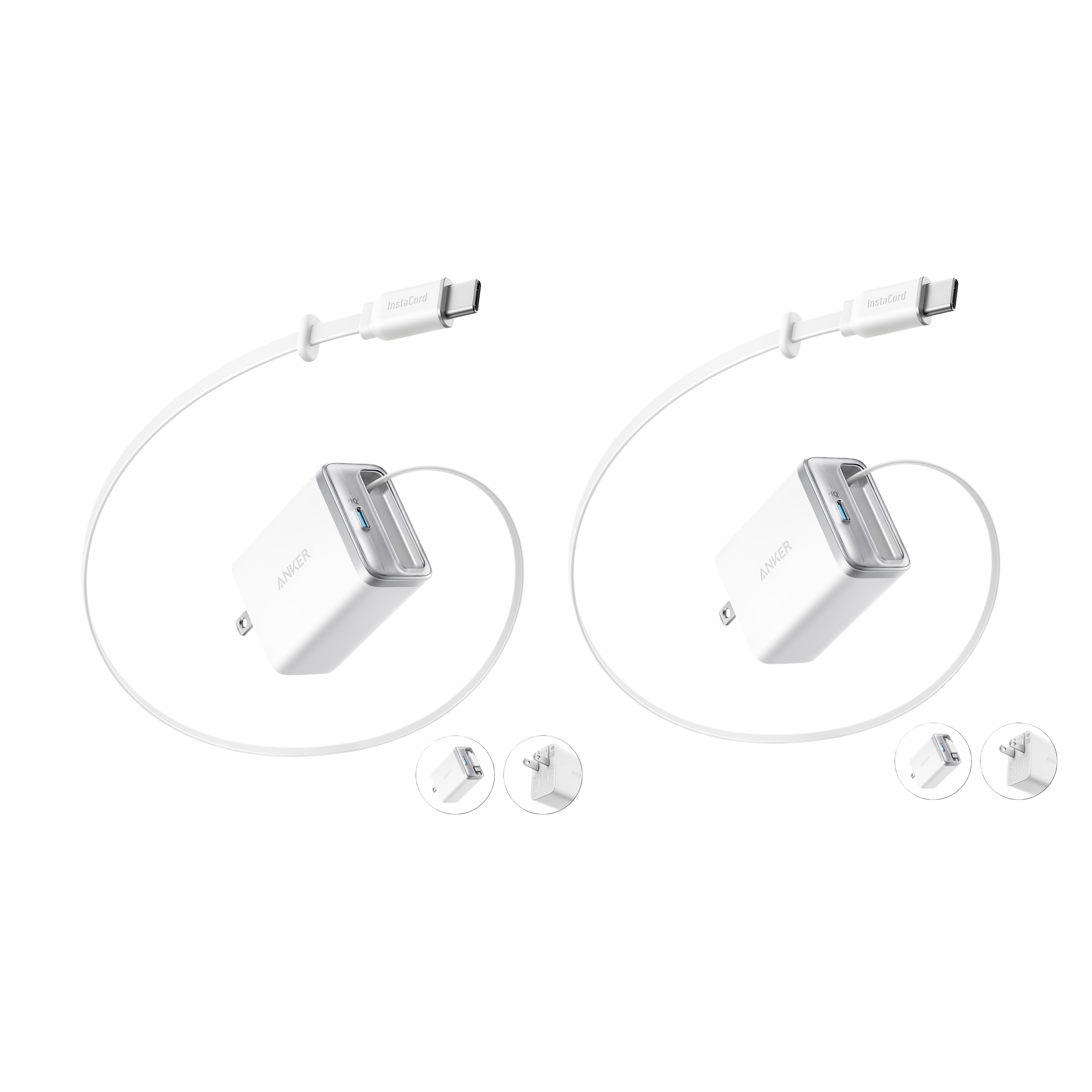 Anker Nano Charger (35W, Built-In Retractable USB-C Cable) —2- Pack